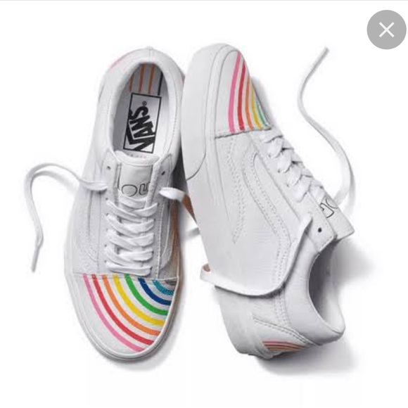 Vans Shoes - Old school rainbow women leather Vans